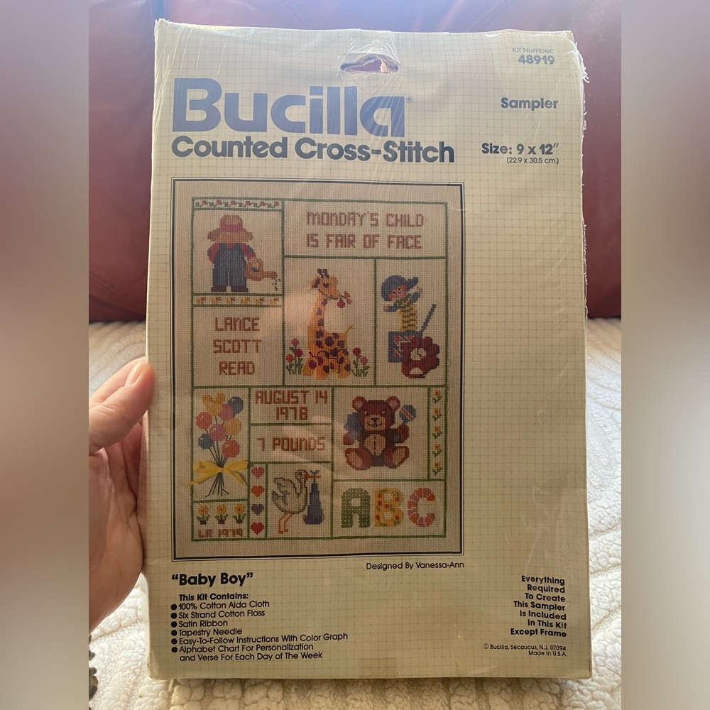 Bucilla Counted Cross-Stitch baby boy Kit